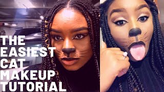LAST MINUTE HALLOWEEN KITTY CAT MAKEUP TUTORIAL 2019 || SUPER EASY