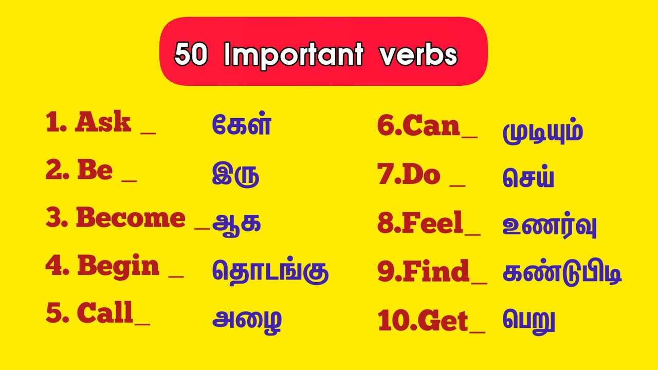 50 Important Verbs Learning Practice For Beginners Spoken English 50-important-verbs-learning-practice-for-beginners-spoken-english