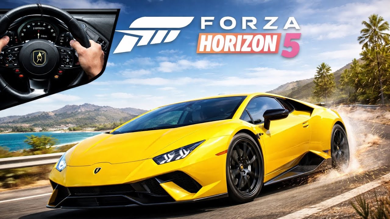 Forza Horizon 5 🏎️ | Yellow Lamborghini Full Speed Test 🔥