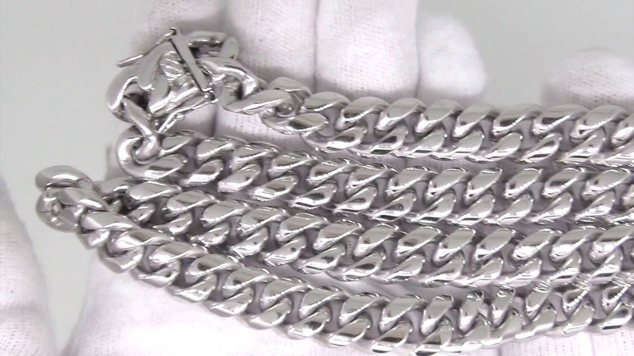 No Fade Hip Hop Jewelry Miami Cuban Chain Stainless Steel 12MM HC8906S