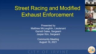 Irvine Police Dept Townhall on Illegal Street Car Racing