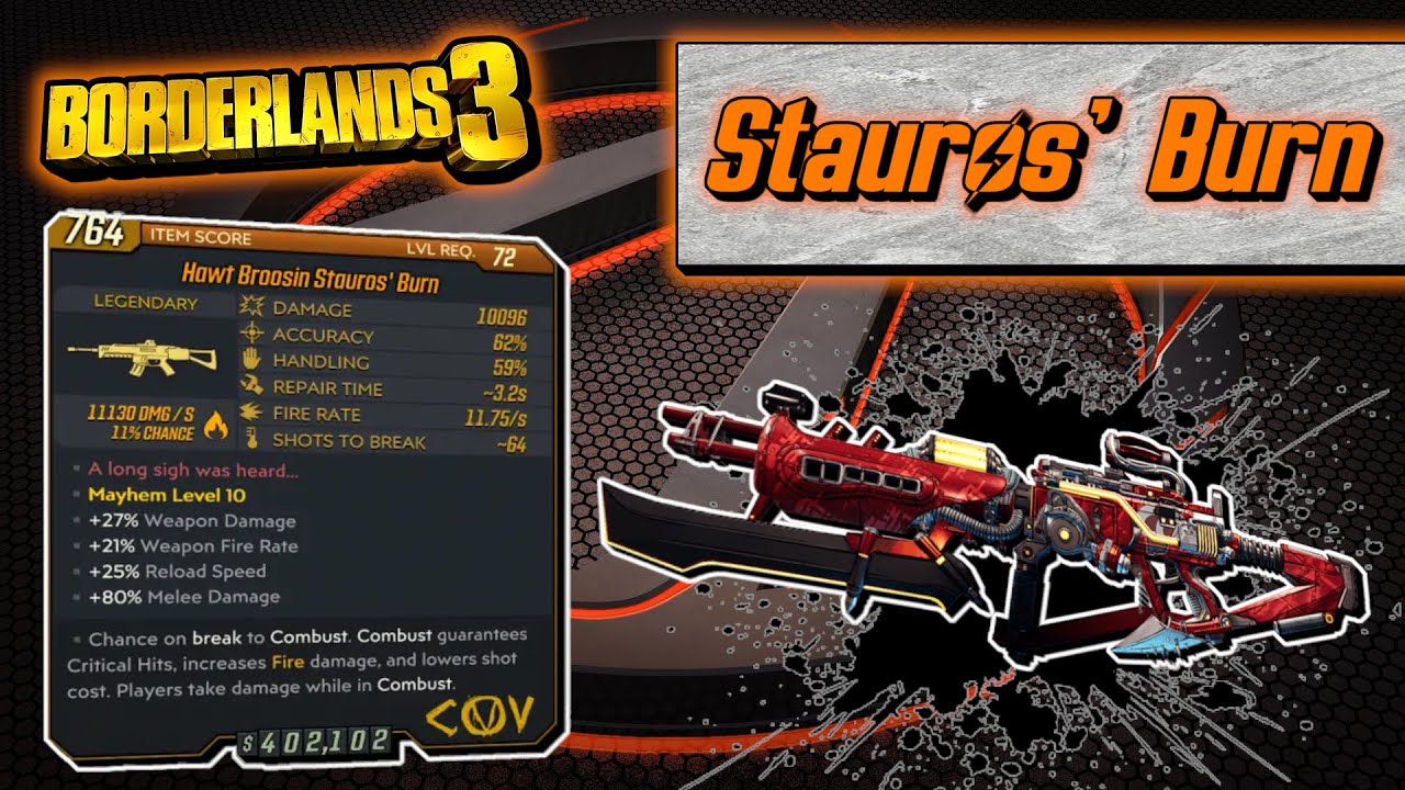 Legendary Item Guide | Stauros' Burn | [Borderlands 3]