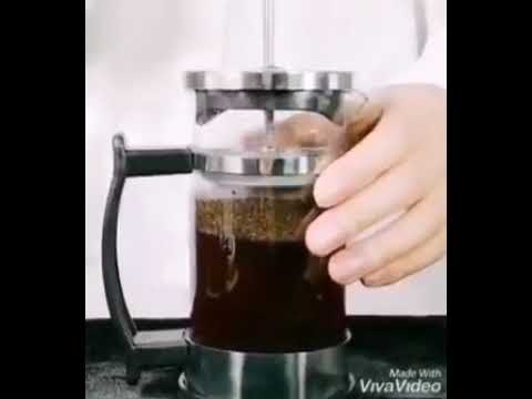 كوفى بريس المستورد زجاج يد خشب