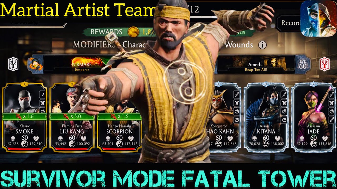 Amazing Gold characters Team | FW Survivor Mode Fatal Tower | MK Mobile