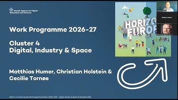 Webinar on the Work Programme 2026-27 for Cluster 4: Digital, Industry and Space