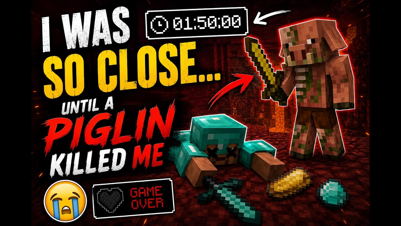 I WAS SO CLOSE… UNTIL A PIGLIN KILLED ME | MINECRAFT SPEEDRUN |AMAR1931 | DIED | DREAM | DQUAVIS