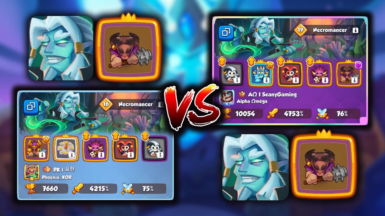 RUSH ROYALE: AΩ | SeanyGaming (Necromancer, Minotaur) vs PK | 요한 (Necromancer, Minotaur) | League 16