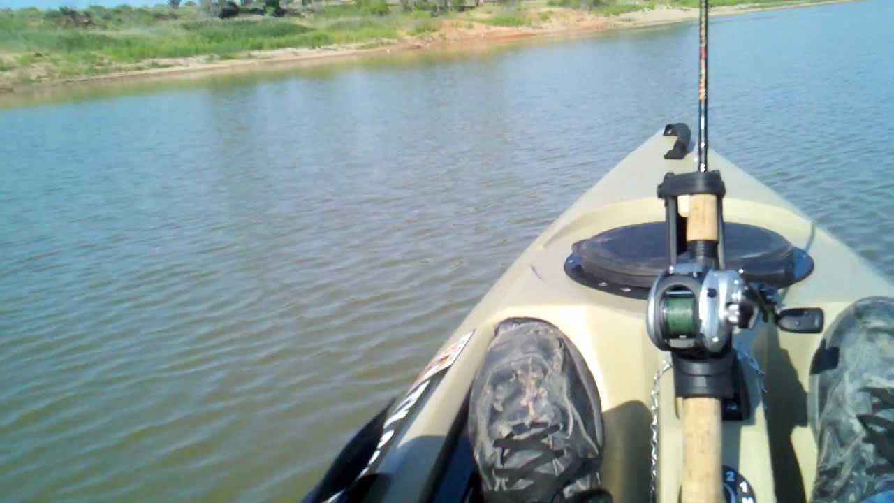 Kayaking with trolling motor and rudder. - YouTube