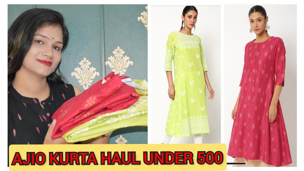 AJIO KURTA HAUL UNDER 500RS PARTY WEAR KURTA REVIEW AVAASA BRAND KURTA