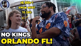 Jovan takes on Youtuber Trolls and Trumpers at NO KINGS Orlando