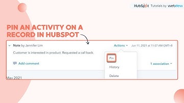 How-to pin an activity on a record in HubSpot.