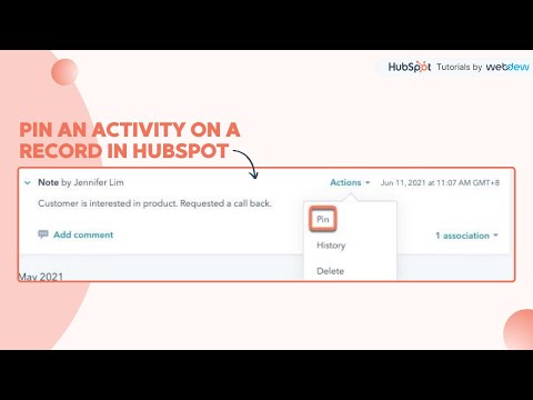 How-to pin an activity on a record in HubSpot.