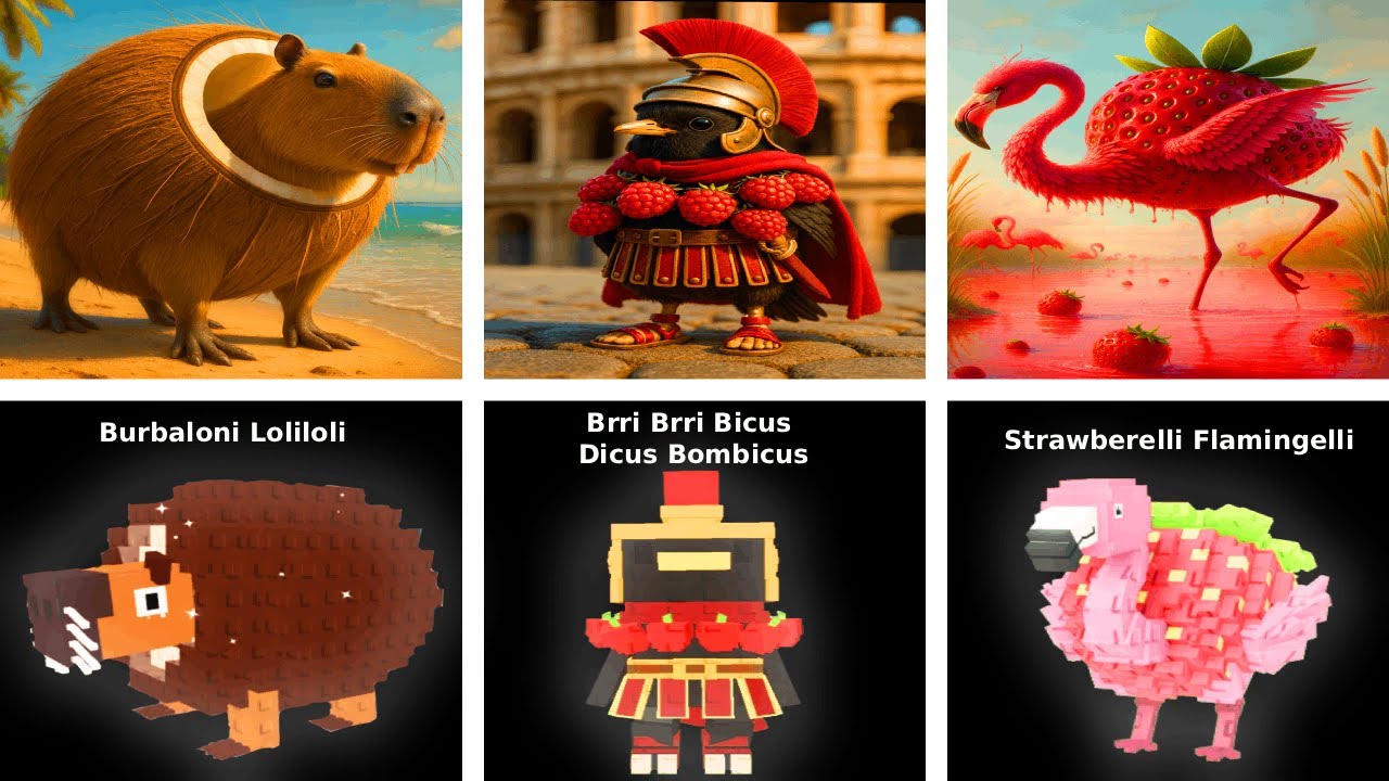 Roblox Steal a Brainrot Characters vs Original Italian Brainrot Animals