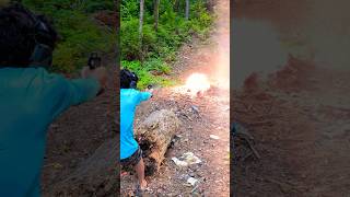 Shooting Firebird 65 Bio exploding targets w/ .22lr FN 502