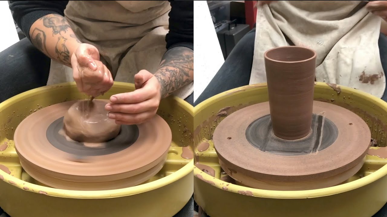 Throwing A Travel Mug On The Wheel