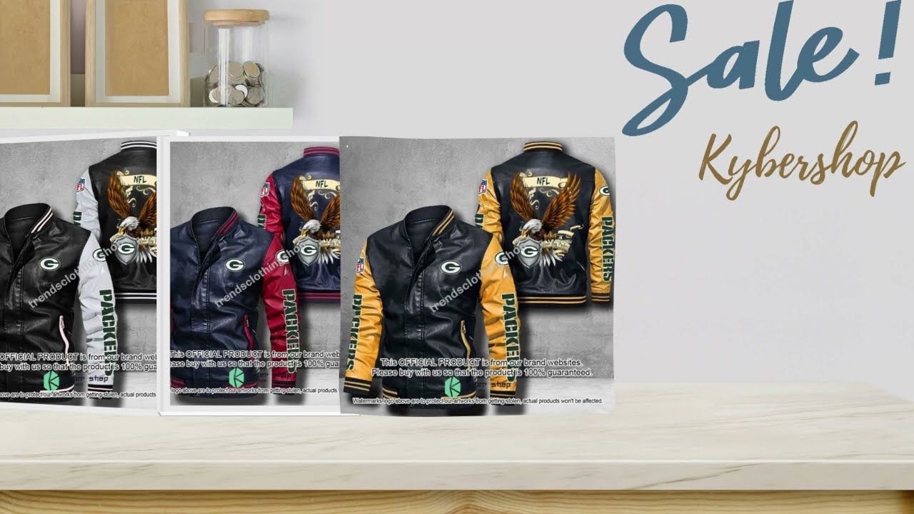 Green Bay Packers NFL Eagle Leather Bomber Jacket