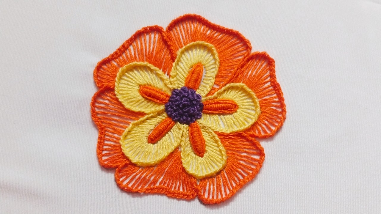 Most Gorgeous flower embroidery design |