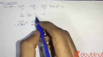If in a triangle ABC, (cosA)/a=(cosB)/b=(cosC)/c,then the triangle is  | CLASS 12 | PROPERTIES O...