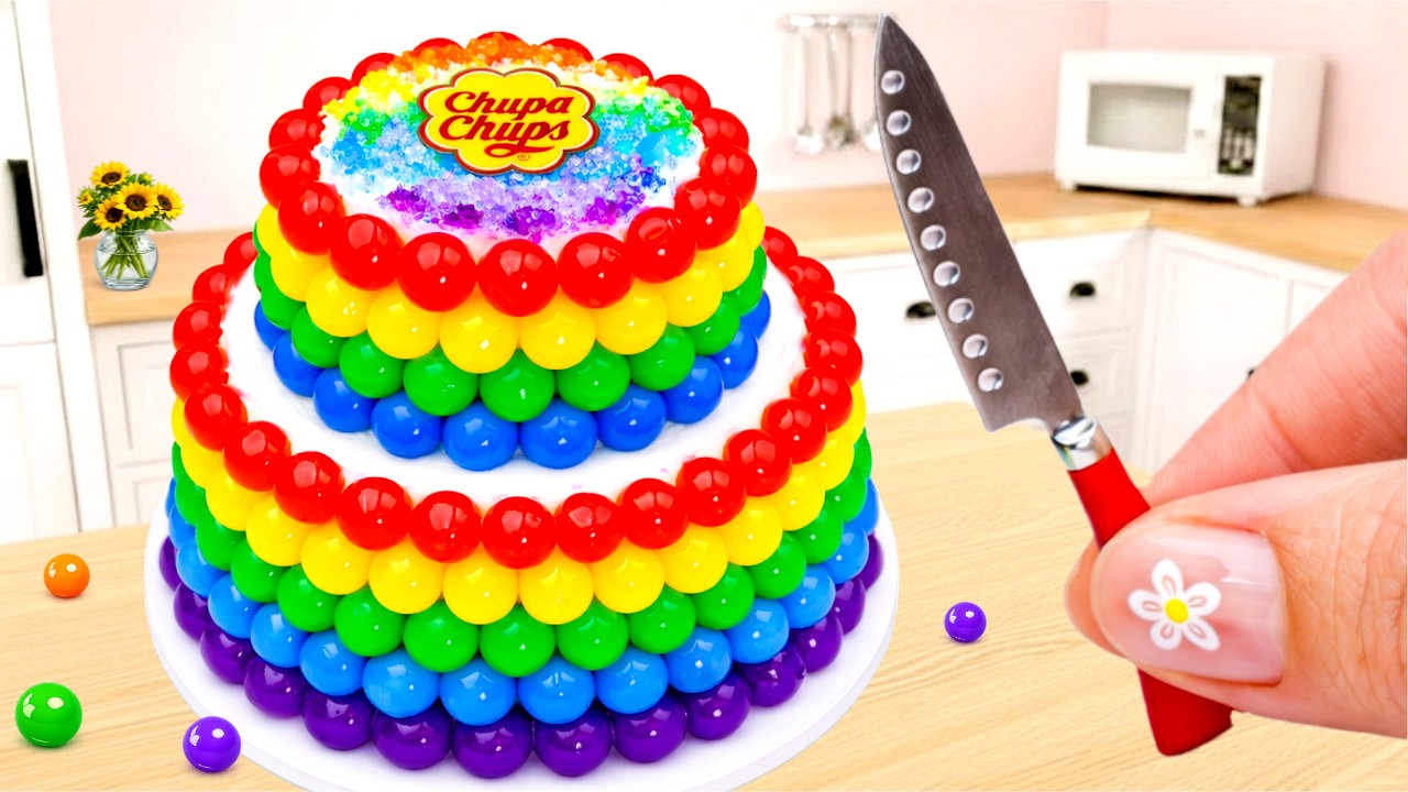 Mini Rainbow Jelly Cake 🌈🍬 Super Satisfying Chocolate Cake Decorating | Amazing Cake