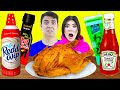 Mukbang sauce challenge  asmr  fried chicken  fries noodle by sweedee