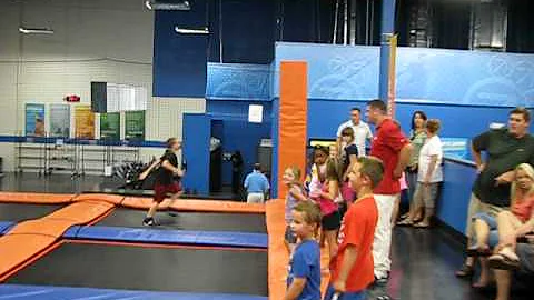 6th Birthday Party - Quinnie flipping in pit.AVI