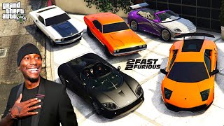 GTA 5 - Stealing Fast And Furious 'Roman Pearce' Cars with Franklin! (Real Life Cars #65)