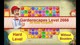 Gardenscapes Level 2666 - [14 moves] [2021] [HD] solution of Level 2666 Gardenscapes [No Boosters]