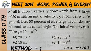 A ball is thrown vertically downwards from a height of 20 m with an initial velocity vo . It collide