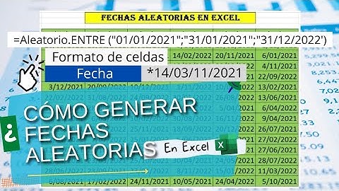 COMO GENERAR FECHAS ALEATORIAS EN EXCEL