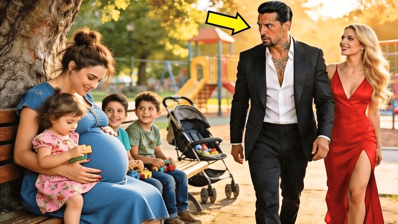 Millonario camina por el parque con su prometida hasta que ve a su exesposa embarazada