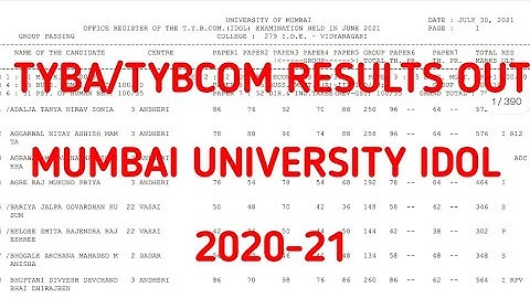 TYBA/TYBCOM IDOL RESULTS DECLARED | Mumbai University | Ashish Sir