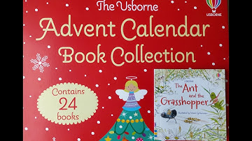 Reading Usborne The Ant and the Grasshopper book - Story Time Read Aloud Advent Calendar 2021