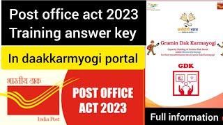 Post office act 2023 training answer key in daakkarmyogi portal🔥💯 #traininganswerkey screenshot 4