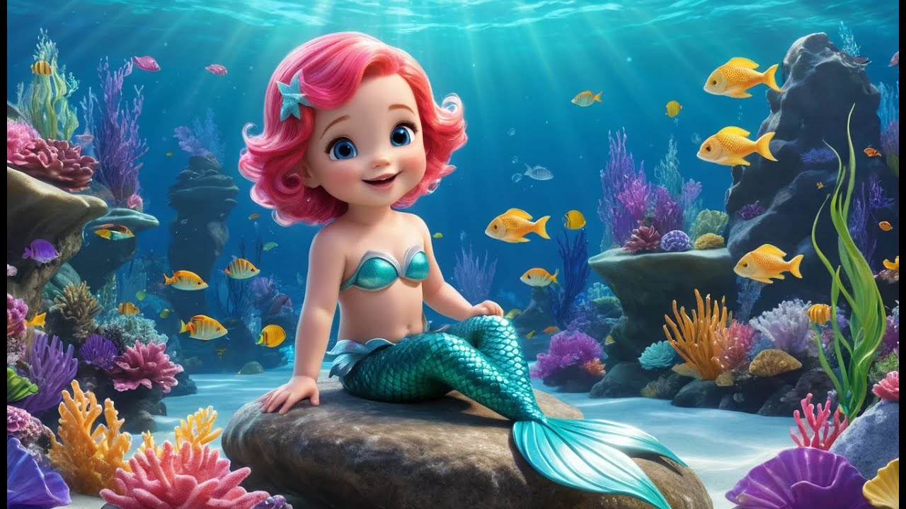 Baby Mermaid Sitting on a Rock | Gentle Ocean Rhyme for Toddlers | Magical Sea Song for Kids