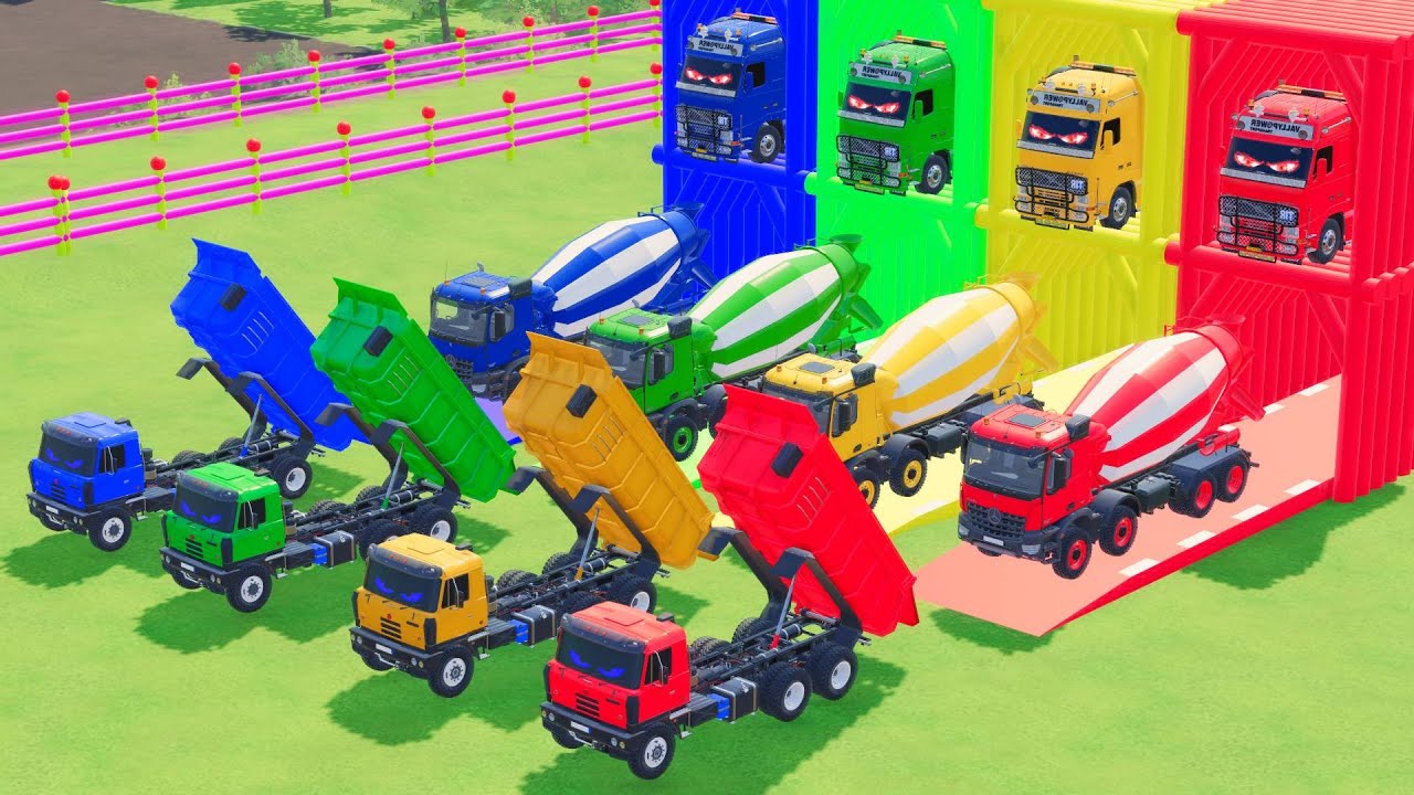 Спасательный автобус на платформе грузовика-прицепа - Автомобили против глубокой воды - Автомобил...