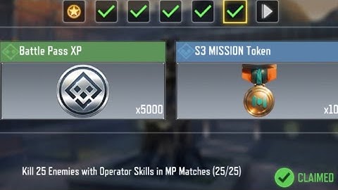 Call of Duty Mobile Kill 25 Enemies with Operator Skills in MP Matches Task Complete