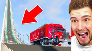 100 LKWs vs. LÄNGSTE SPRUNGSCHANZE in BeamNG!