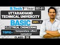 class 05 I B.Tech 1st year basic electrical engineering I Temperature effect example I UTU I SONI