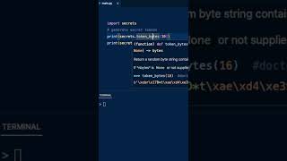 Randomly generate secret tokens in #python #pythonprogramming #codinglife #coding
