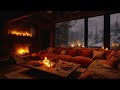 Peaceful Nights: Relaxing Piano, Snowfall & Crackling Fireplace for Deep Sleep