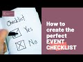 How to create the perfect event planning checklist