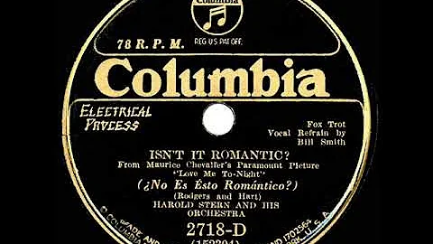 1932 HITS ARCHIVE: Isnt It Romantic - Harold Stern...