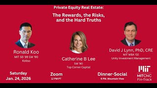 Private Equity Real Estate—Rewards, Risks, and Hard Truths
Most high-net-worth investors and even many family offices now allocate to private real estate funds rather than buying and managing properties themselves. It sounds almost too good to be true: passive ownership, professional management, diversification, and the promise of institutional-quality returns without the headaches of toilets, tenants, and turnover.
But is it really that simple?
Join us for a candid, no-pitch conversation that separates marketing hype from reality.
Biographies of Panelists
David Lynn MBA ’02. Dr. David Lynn is the founder and CEO of Unity Investment Management. He grew a medical real estate portfolio from $0 to $860 million in gross asset value and $90 million in annual revenue in just over two years. Over his career, he has acquired, developed, or managed more than $20 billion of real estate across twelve countries, delivering a 23.3% net IRR career track record that places him in the top decile of the NCREIF universe. He previously built and led three institutional real estate platforms (Everest Healthcare Properties, White Oak MOB REIT, and Unity REIT) totaling $1.2 billion and 119 properties. Before his entrepreneurial private equity ventures, he was a Managing Director, Partner and C-suite executive for two leading, blue-chip Wall Street investment and asset management firms, with a combined commercial real estate AUM of $170 billion. Author of five widely cited books, including Active Private Equity Real Estate Strategy (Wiley) and Real Estate Mathematics, along with many articles, David is a recognized thought leader and Counselor of Real Estate (CRE).
Catherine Lee SM ’90. Catherine is a Partner focused on early-stage tech companies for Top Corner Capital, an early-stage venture debt and equity fund. She has over 30 years of investment and operating experience. Catherine invests in a number of different industries, including Real Estate Tech. Previously, Catherine was an entrepreneur who founded several real estate investment funds and a market leading brokerage firm in the Bay Area. She started investing in real estate in 2009, in a portfolio of single-family homes in the East Bay. She has subsequently invested in residential and commercial real estate in the Peninsula, Salt Lake City, Boise, Portland and Atlanta, directly and through syndications. Catherine started her career as an engineer, and also has experience in strategy consulting, later-stage private equity and public market investing. She has an MBA from Harvard and a SM in Civil Engineering from MIT.
Organizer/Moderator:
Ronald Koo ’89, SM ’90. Ronald spent nearly thirty years in the analog/mixed-signal semiconductor industry with technical, applications, and business responsibilities. In 2007, he and his wife built their home in Los Altos, California. In 2012 and 2013, he purchased apartment buildings in San Francisco. Afterwards, he invested in multiple real estate funds. Currently, Ronald is the Chief Executive Officer of Koliso, which provides the LandTeller software to facilitate communication between field workers on a jobsite. LandTeller allows users to create geotagged work tickets pinned to a georegistered site plan. Owners and managers can now ask status questions to LandTeller’s built-in AI anytime of day because the AI can analyze the work tickets and project emails. LandTeller is targeted at land developers and their general contractors.
Links:
MIT Club of Northern California Fin-Track (https://mitcnc.org/page/finance) Private Equity Real Estate—Rewards, Risks, and Hard Truths