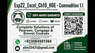 Exp22_Excel_Ch10_HOE - Commodities 1.1 | Excel Chapter 10 Commodities Complete Solution 100%