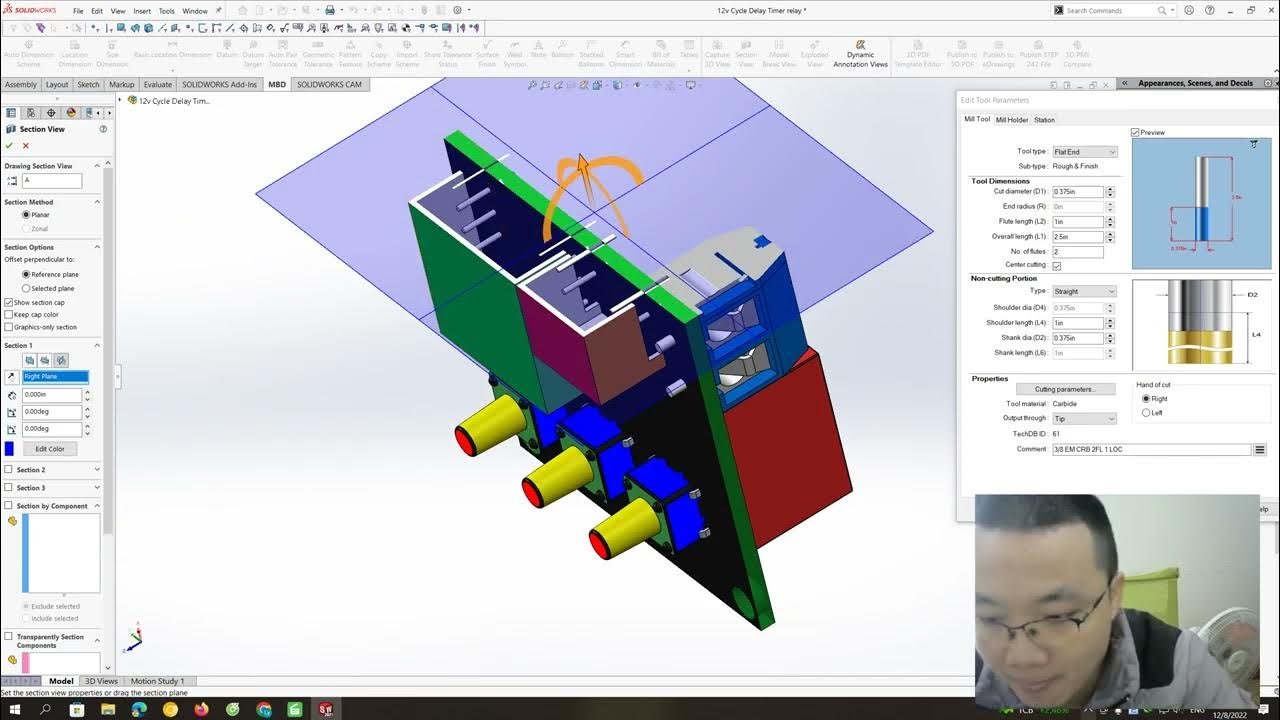 Drawing Panel Mount Cycle Delay Timer relay with SolidWorks YouTube