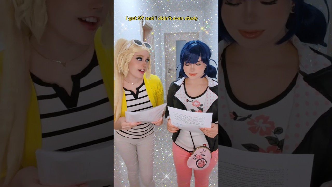 I got 97! She got a 100 😤| Chloé Bourgeois & Marinette Dupain-Cheng@nikkihatsunecosplay #cosplay