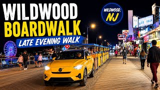 Wildwood Boardwalk at Night | Late Evening Walking Tour in Wildwood, NJ