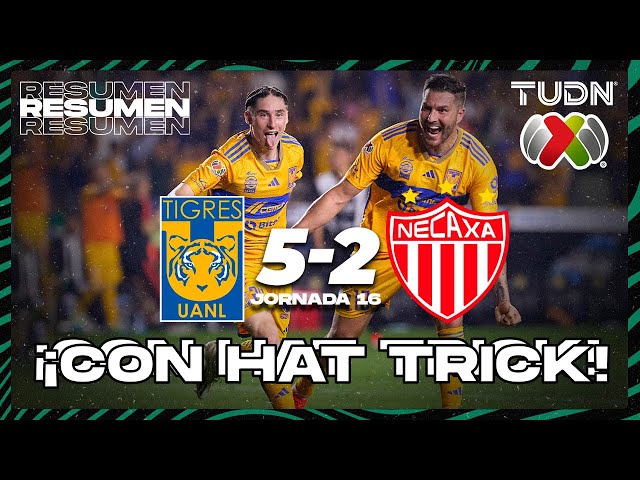 Resumen y goles | Tigres 5-2 Necaxa | CL2024 - Liga Mx J16 | TUDN class=