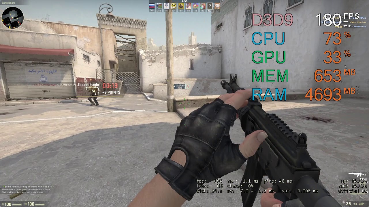 AMD Radeon R9 280X -- AMD Ryzen 3 1300X -- CSGO FPS Test Dust 2 720p