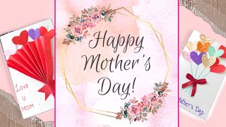 3 Easy and beautiful white paper Mother's day cards | DIY Aesthetic Mother's day greeting cards